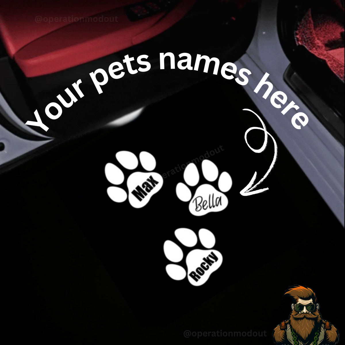 Custom Pet Paw Toyota Door Lights | 4Runner Tundra Sequoia Tacomas Camry