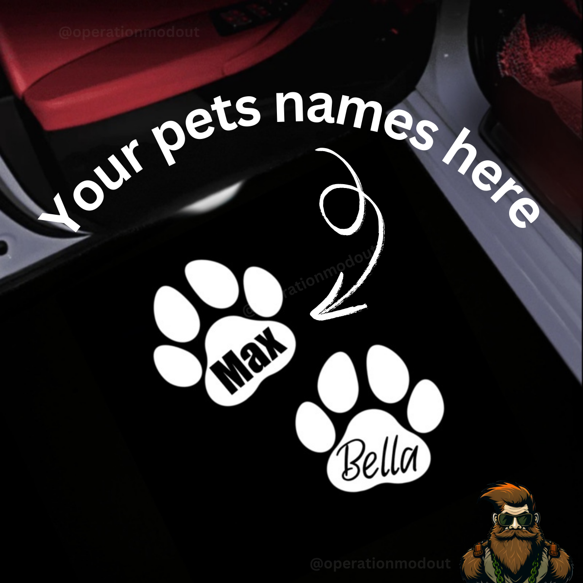 Custom Pet Paw Toyota Door Lights | 4Runner Tundra Sequoia Tacomas Camry