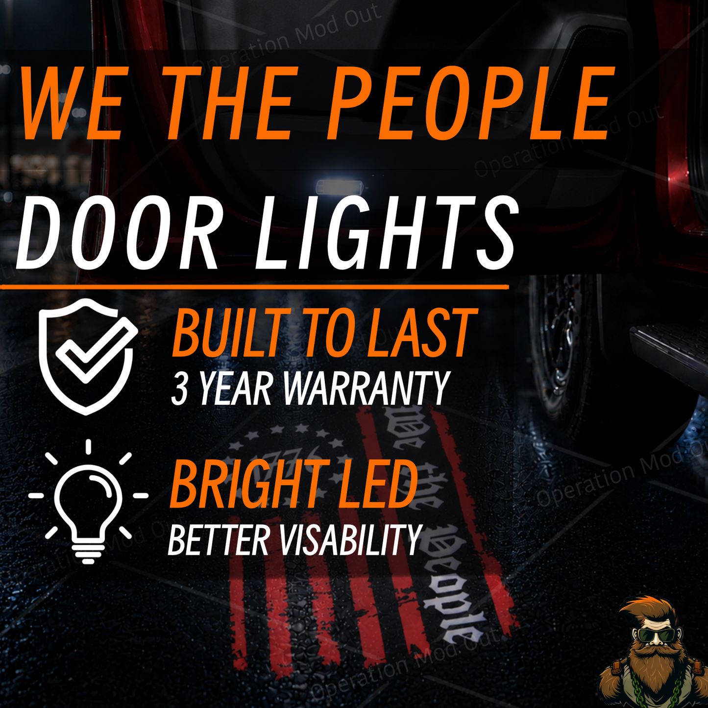 We The People Door Lights| Toyota | Lexus | 4Runner | Tundra | Highlander | Sequoia | Camry | Tacoma*