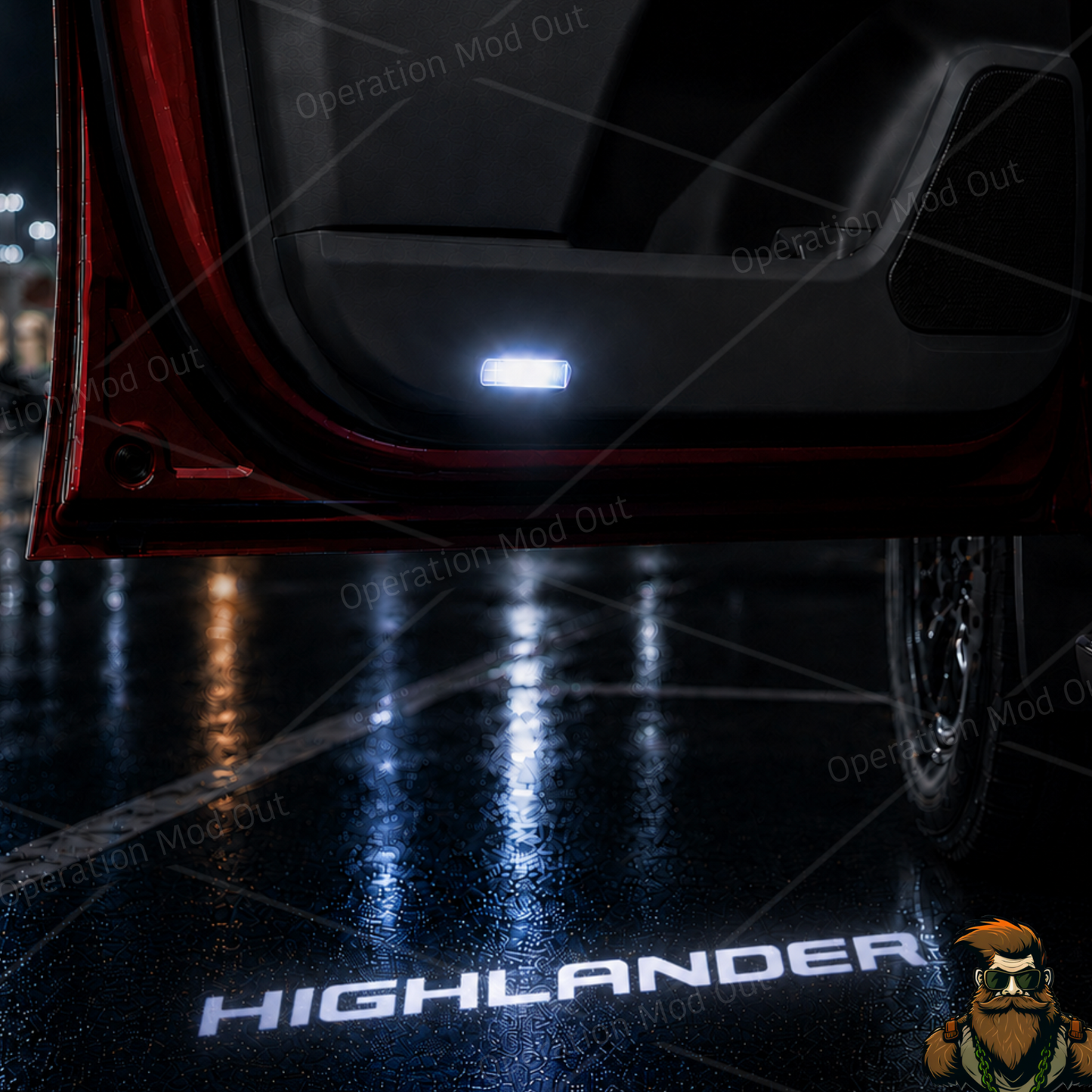 Toyota Highlander Door Lights | LED | Plug and Play | Glass Lens