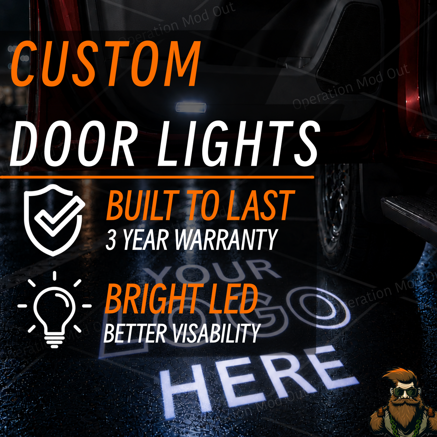 Custom Logo Design Toyota and Lexus Door Lights | 4Runner | Tundra | Sequoia | Tacoma* | Camry