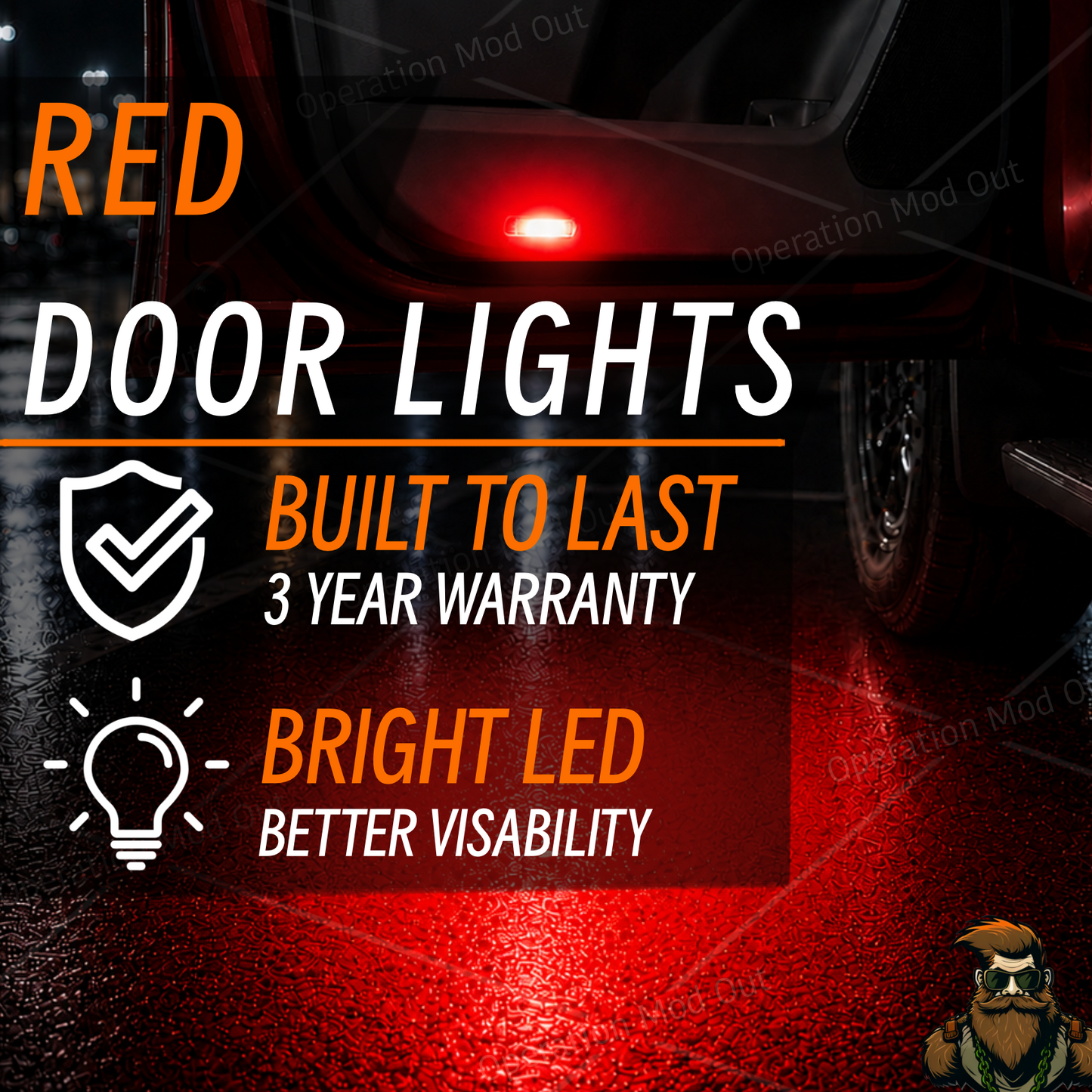 Red LED Door Lights | Toyota | Lexus | 4Runner | Tundra | Highlander | Sequoia | Camry | Tacoma*