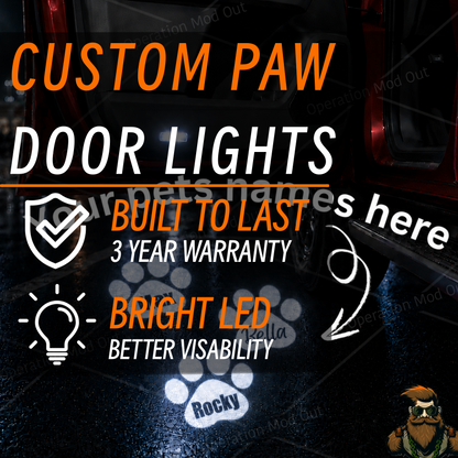 Custom Pet Paw Toyota Door Lights | Lexus | Toyota | 4Runner | Tundra | Sequoia | Tacoma* | Camry