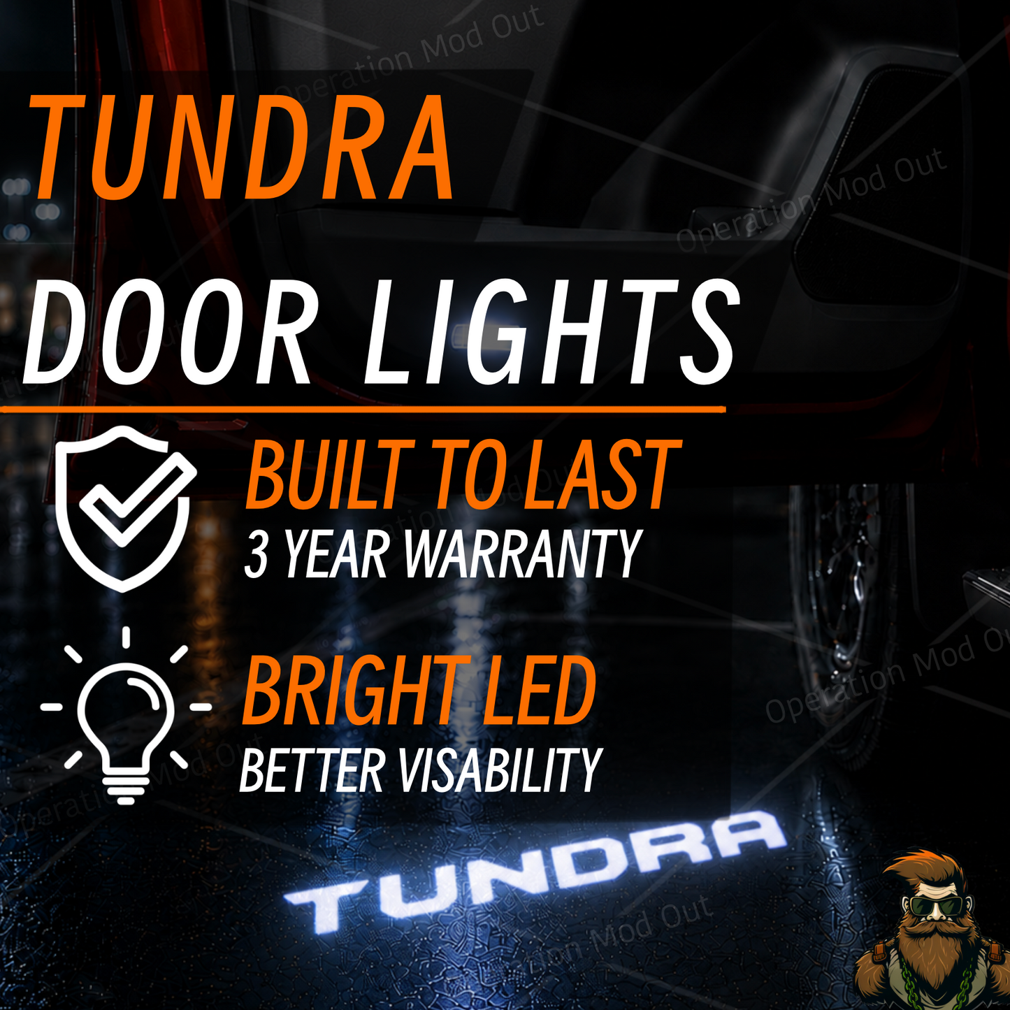 Toyota Tundra Door Lights | LED | Plug and Play | Glass Lens [PREORDER Early August]